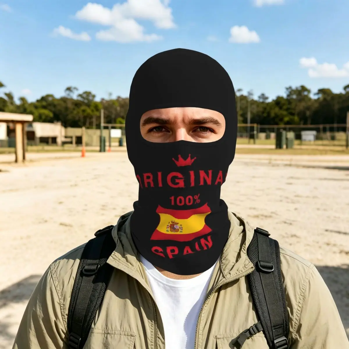 Spain Spanish Flag Breathable Thin Balaclava Full Face Mask Sun Protection Neck Gaiter For Motorcycle Cycling Fishing Outdoor