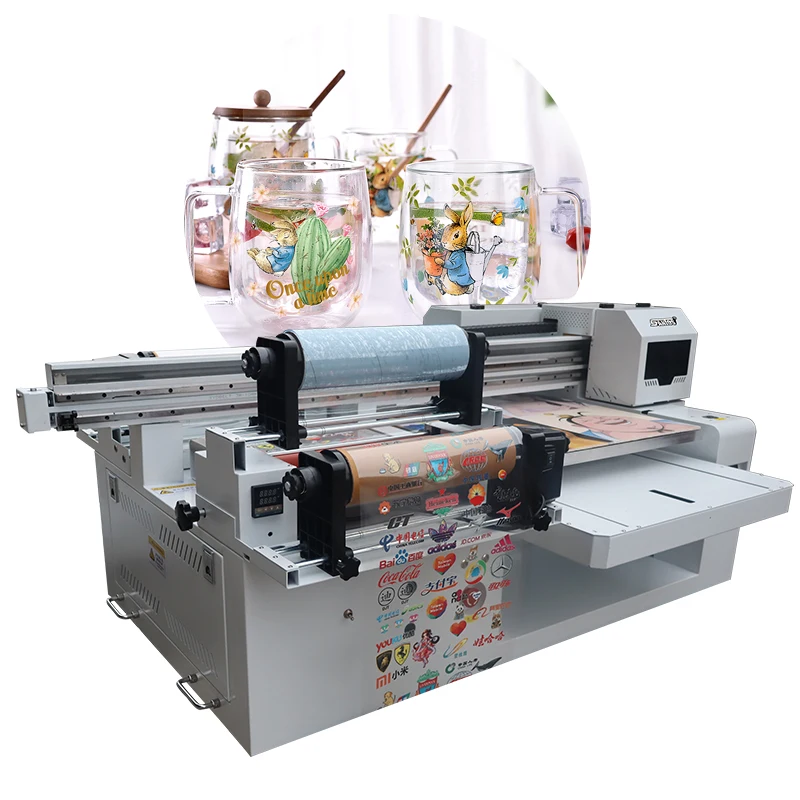 Latest technology UV printer 60*90cm flatbed inkjet printing on KT board 30cm UV DTF device for films