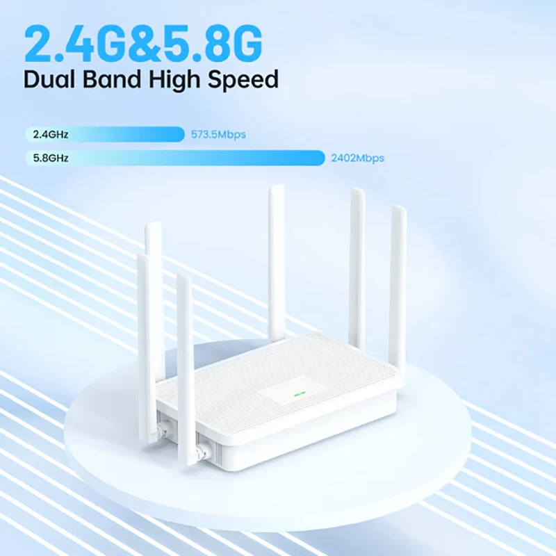 AX3000 WIFI6 Router Gigabit 2.4G/5GHz 802.11AX Wireless Signal Amplifier Booster Dual-Band 5G System WPA3 for Home Office