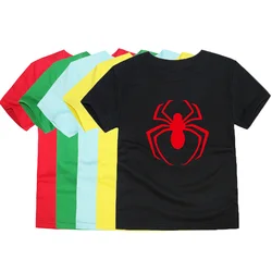 Boys T Shirt Kids Toddlers 2 to 3 4 5 6 7 8 9 10 11 12 13 14 Years 100% Cotton Summer Tops Spider Print Children Tshirts Clothes