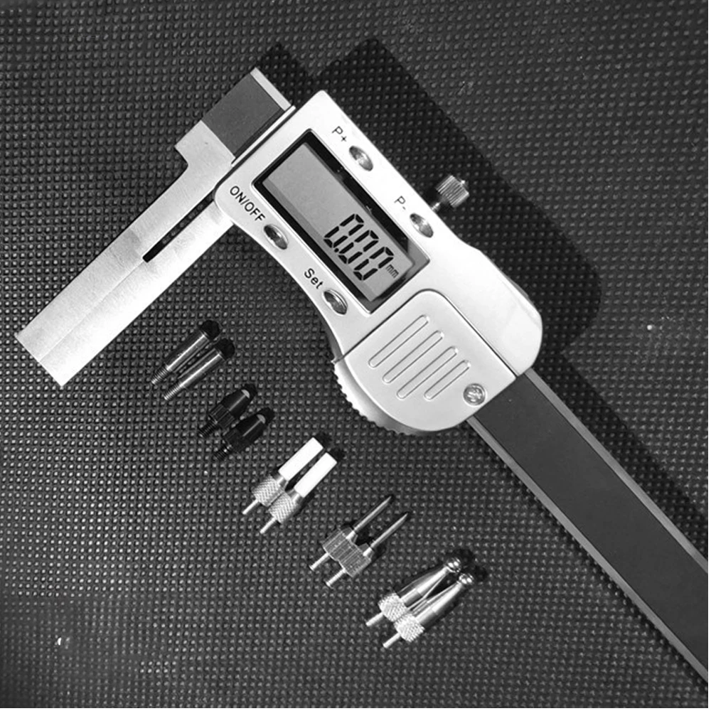 Display Digital Vernier Caliper Tube Sonda Intercambiável Espessura de Parede Ferramenta Especial de Medição Aço Inoxidável