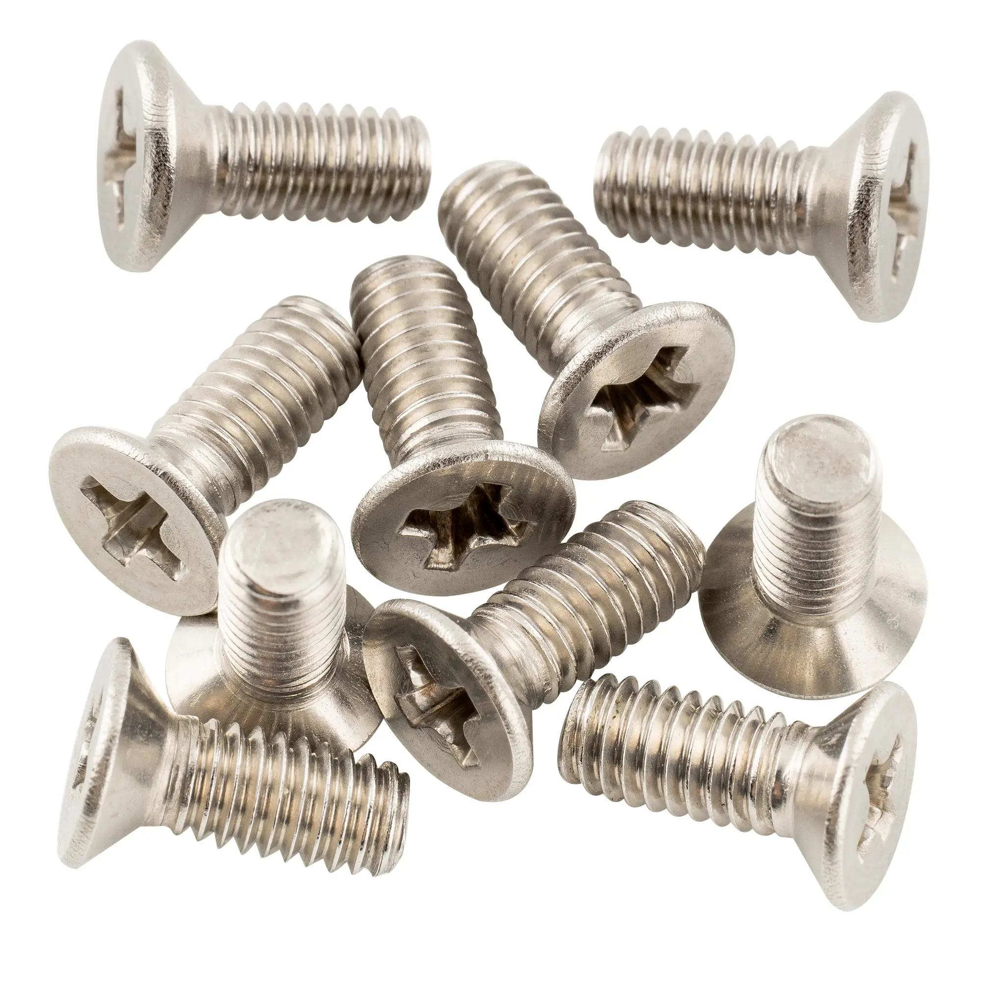 Musiclily Pro Metric M4X10mm Stainless Steel Phillips Countersunk Mounting Screws for Import ST Guitar Tremolo Block (Set of 10)