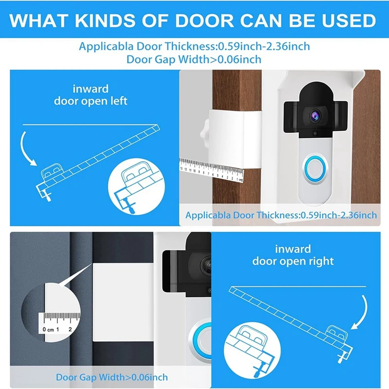 Anti-Theft Video Doorbell Mount, For Ringdoorbell Mount No Drill Holder Bracket For Apartment Door Home Rentals