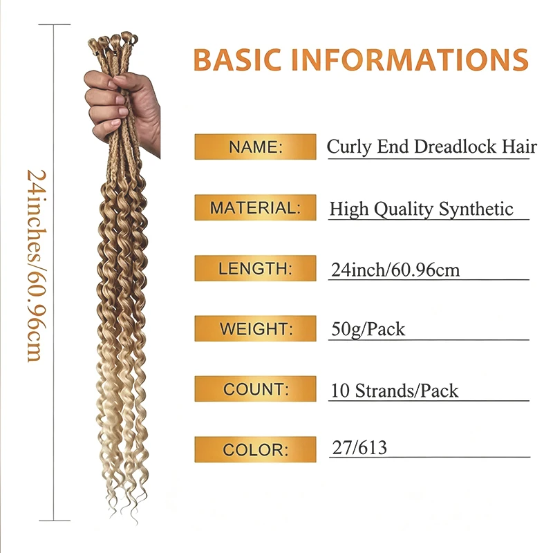 24Inch Braided Wig OwnScalp Nautral Knots Hair Bohemia Synthetic Braids，Twist Faux Locs Braided