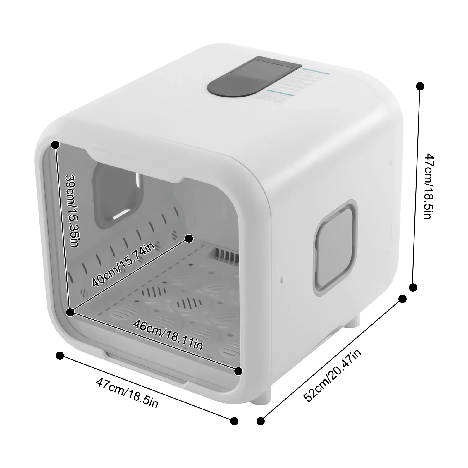 65Qt Auto Pet Dryer Box - Quiet Smart Blower for Cats & Small Dogs | Gentle Warm Air & Timer | After Bathing & Grooming