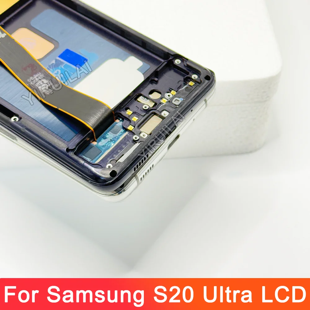 OLED Quality For Samsung S20 Ultra S20Ultra 5G G988B/DS G988U LCD Display Touch Screen Digitizers Assembly with Frame