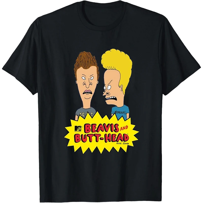 Beavis and Butt-Head Tshirt MTV Shirt Classic Cartoon Vintage Rock and Roll Summer Shirt 90s Streetwear Hipster Brand Tshirt