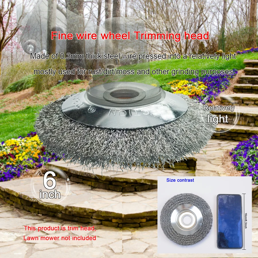 

Для 6-дюймовой (150 мм) головки для станка по резке стальной проволоки, головки для удаления травы, аксессуаров для дисков из витой проволоки