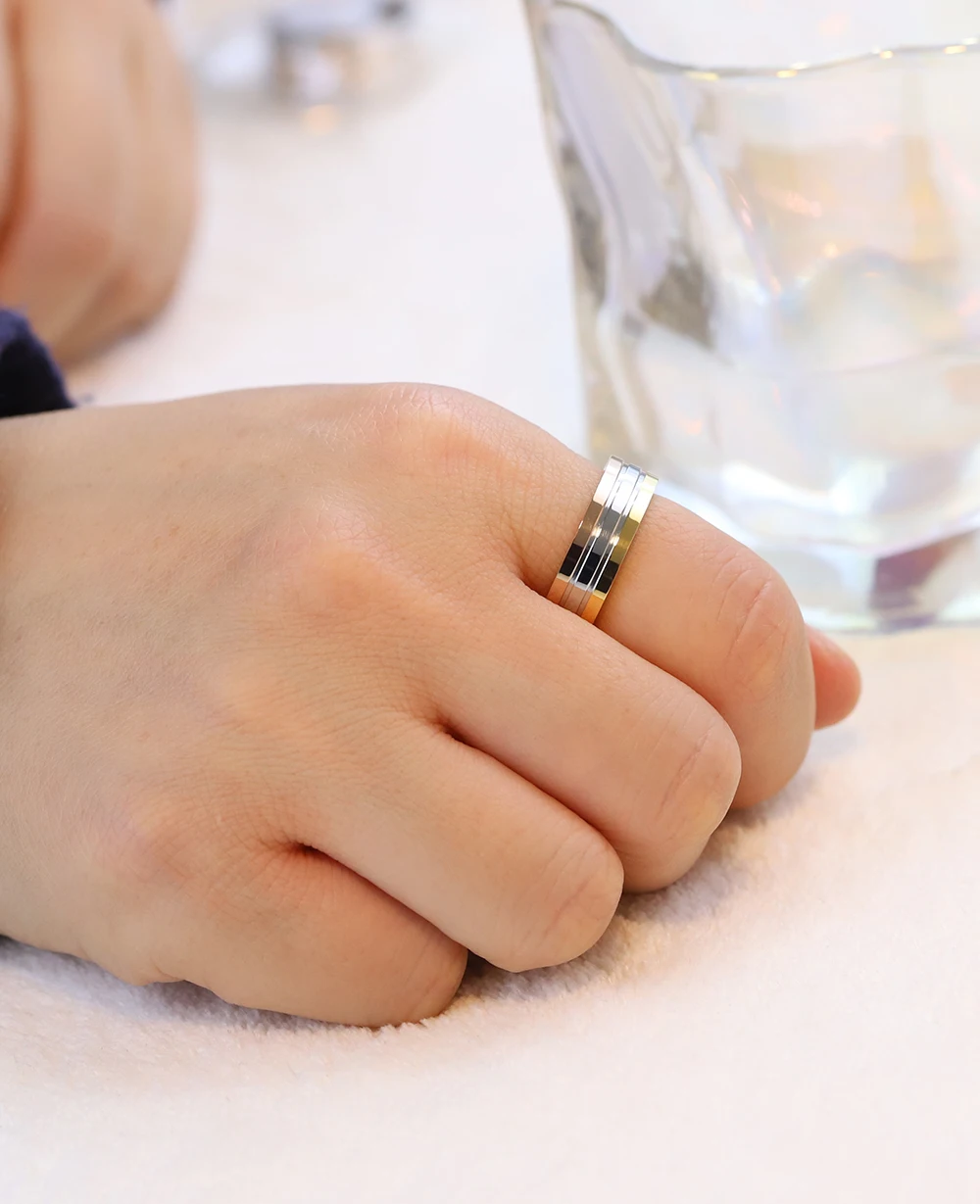 Simple Three-Color Colorful Ring Fashion stainless steel jewelry rings