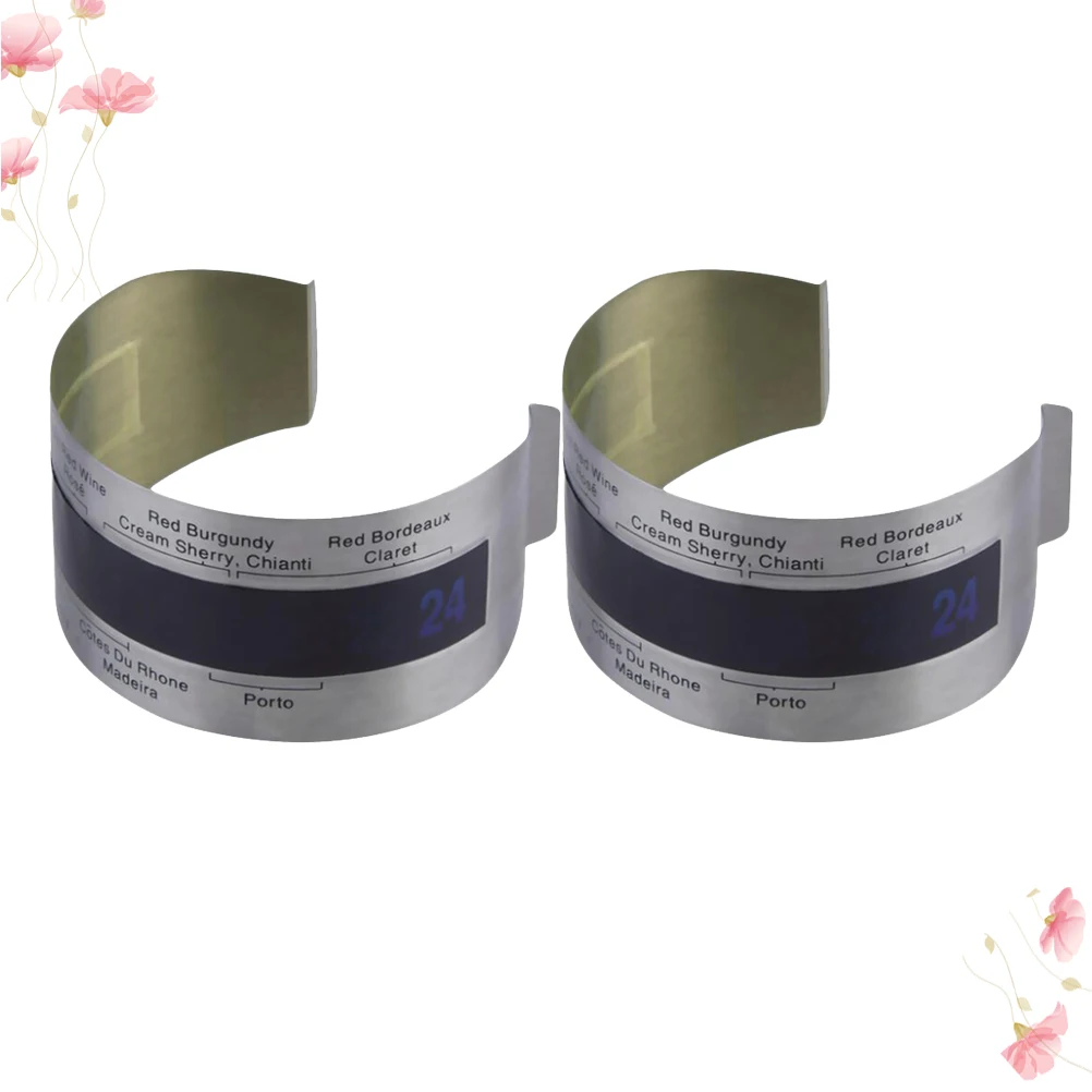 

2pcs Stainless Steel Household Digital Display Bottle Bracelet Portable Mini Size Easy Reading for Bottles