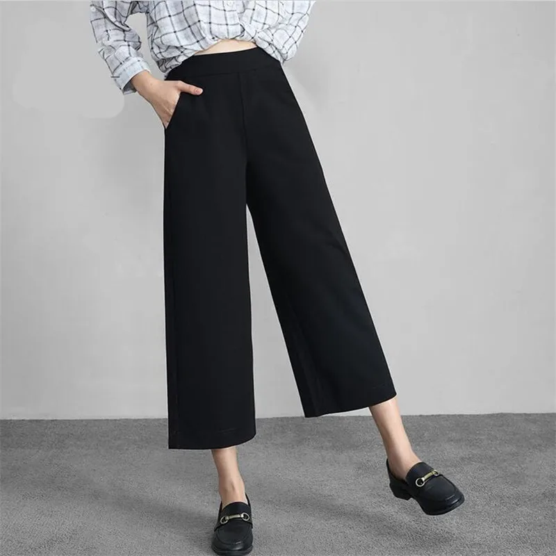 Vendite calde Office Lady Work Pant pantaloni a gamba larga donna estate elegante Chiffon allentato pantaloni formali a vita alta ropa mujer pantalon