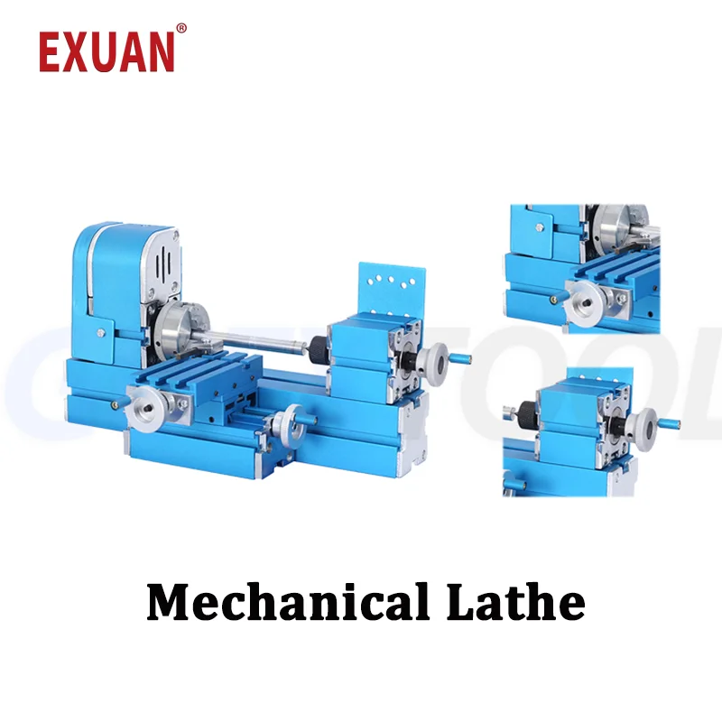 DIY Micro Lathe Metal Rotating Lathe Woodworking Mechanical Lathe Mini Universal Lathe for Education Modelmaking Wood Tool 48W