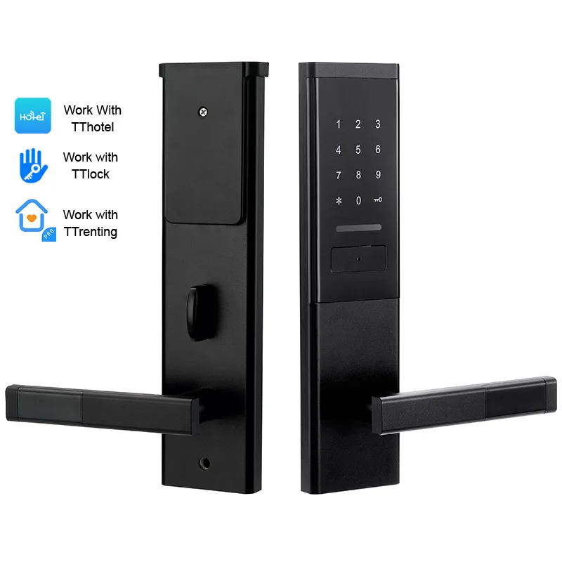 

Apartment Electronic Smart Door Handle Keyless TTlock TThotel Digital Door Lock With Bluetooth App