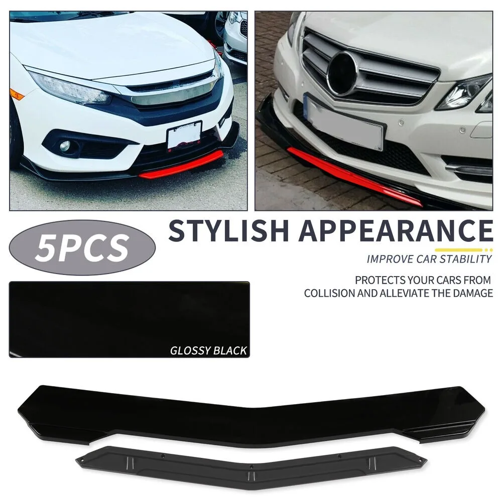 For Acura TLX ILX 5Pcs Front Bumper Lip Spoiler Boby Kits Splitter Glossy Black United States