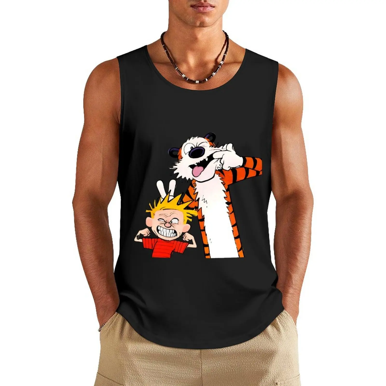 

Calvin and hobbes Tank Top muscle t-shirt summer 2025 gym top t shirts
