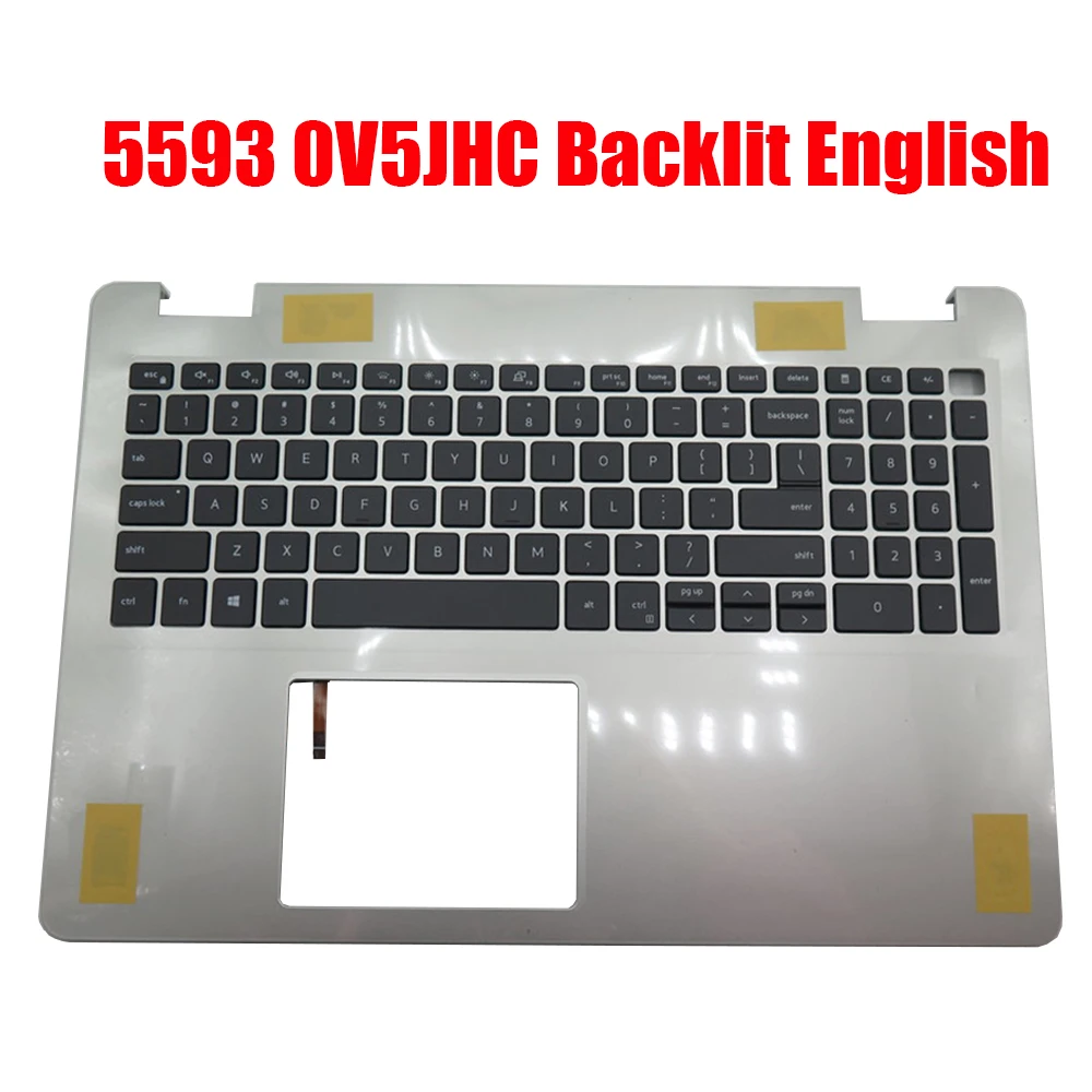 Backlit English US Laptop Palmrest For DELL For Inspiron 5593 0V5JHC V5JHC 0608NM 608NM AP2RI000400 Keyboard Upper Case New