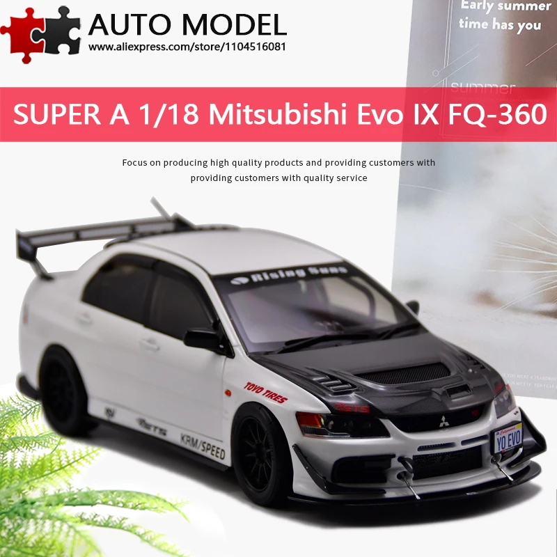 

Модель автомобиля Mitsubishi Evo9 девятого поколения Evolution IX MR FQ-360, имитационная, из сплава, с открывающимися дверями, лимитированная серия, JDM, модифицированная версия, масштаб 1:18, литая металлическая статическая модель, игрушка для взрослых 