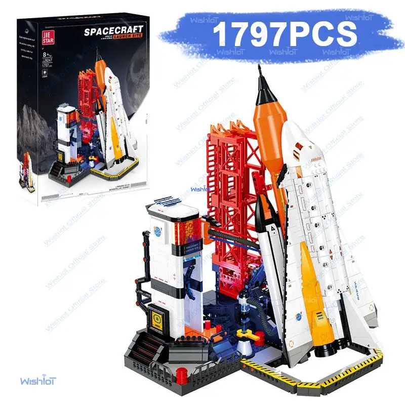 

Конструктор «Космический центр запуска ракет» 1797 деталей с подсветкой, городская аэрокосмическая ракетная станция, креативная строительная игрушка для детей и мальчиков