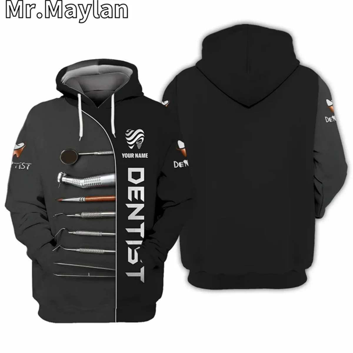 Custom Dentist Dental Clinic Uniform 3D Printed Hoodie Men/Women Pullover Sweatshirt Hooded Jersey Tracksuit Outwear Coat A-01