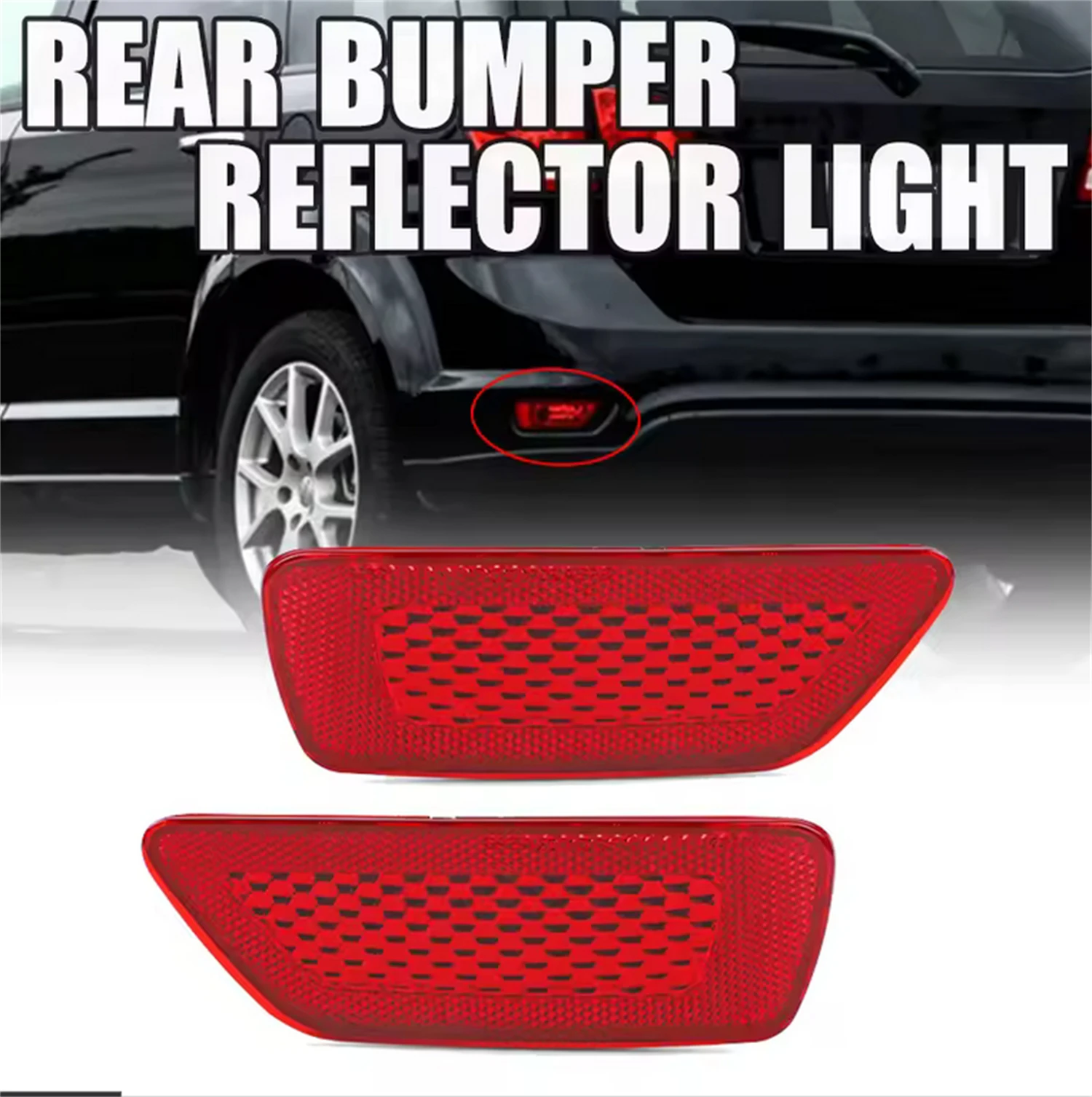 For Jeep Compass Grand Cherokee Rear Bumper Reflector Light Cover 57010720AC CH1185100 Red 57010720AB-R 57010721AB-L 2 PCS