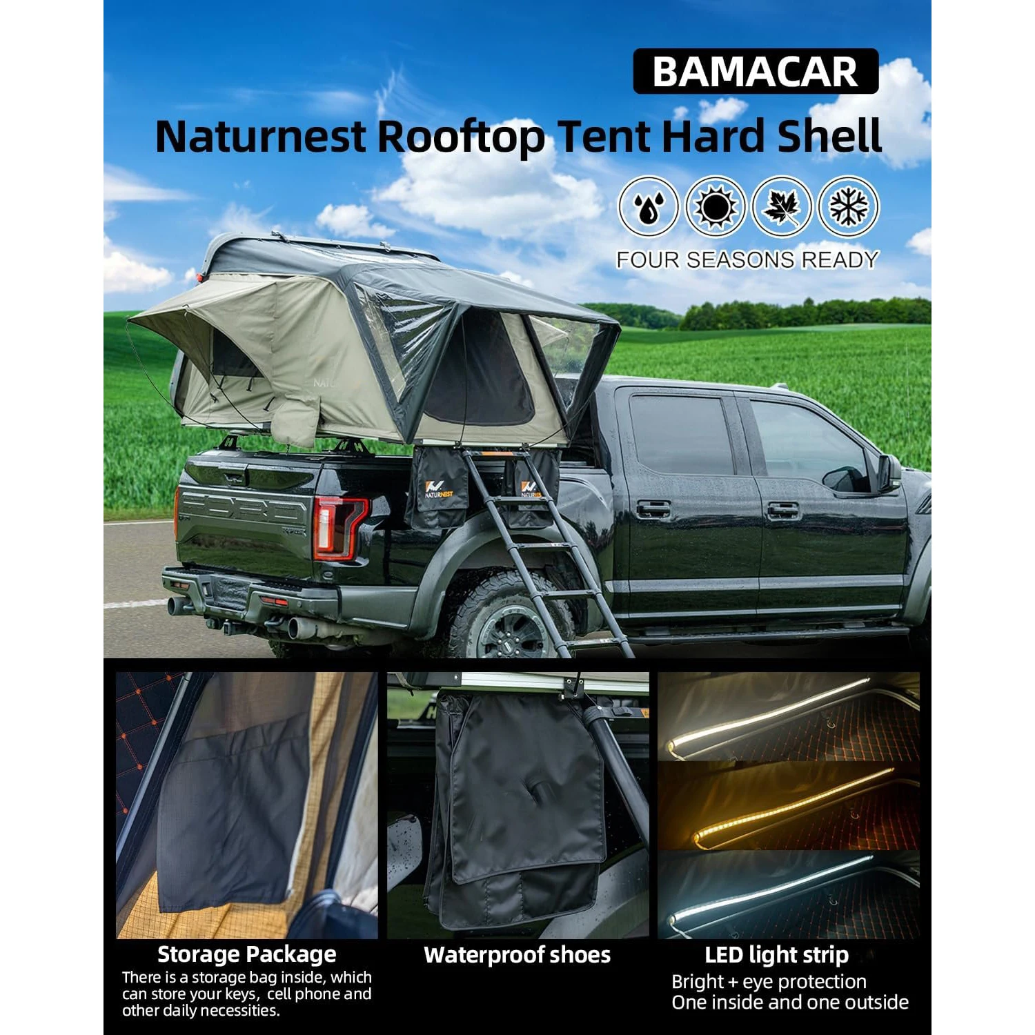 Tent Roof Top Tent Camping Hardshell  for Camping Overland Tent for Jeep