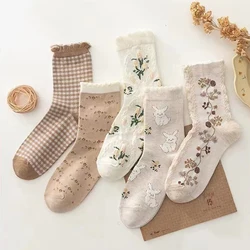 Socks Female Spring/Autumn Literature And Art Tubular Socks Japanese Autumn And Winter Thickened Retro Girls' Ins Trendy Socks