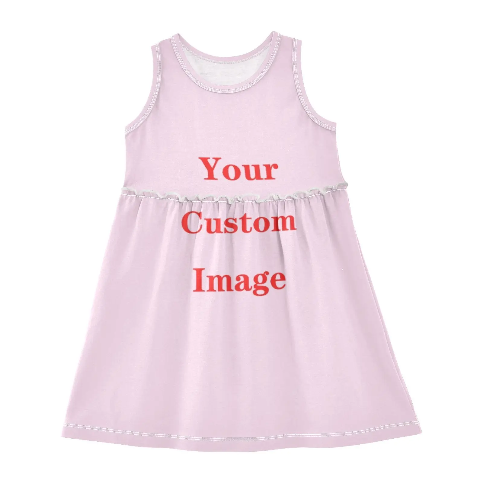 Girls Clothes New Summer Princess Sleeveless Dresses Kids Dress Customized images Party Baby Dresses for Children Clothing 2-8Y