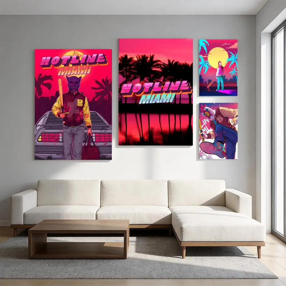 Hotline Miami Poster Premium HD Self-Adhesive Wall Decor – Peel & Stick, Residue-Free