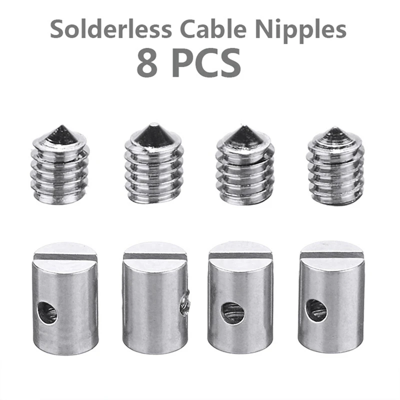 16Pcs Metal Solderless Cable Nipples 5Mm Throttle With Screw For Motorcycle Scooter Quad Mower Car Styling Tool