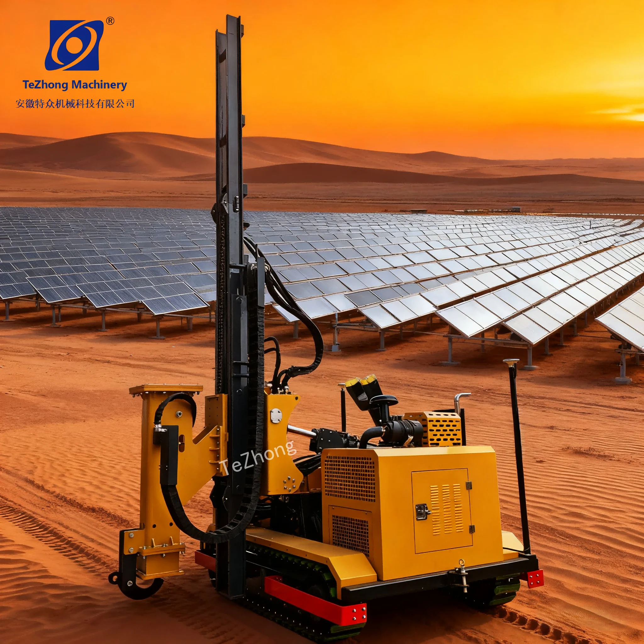 Digital Display Solar Pile Driver 75KW Engine Pump High Efficiency Visualized Parameters Simple Operation Easy for Beginners