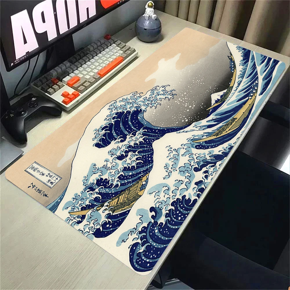 XXL Mousepad Japanese Art Great Wave Deskmat Rubber size Mouse Pad Anime Mats Non-slip Gamer Table Mat Office Computer Carpets