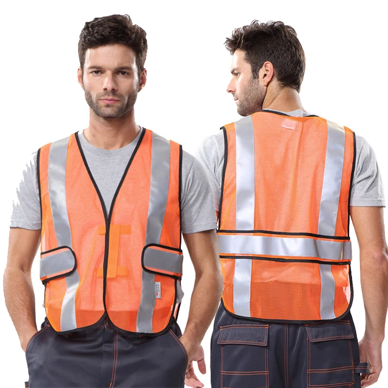 Mesh Reflective Safety Vest For Engineer Construction Adjustable Work High Visibility Security Protection Vest