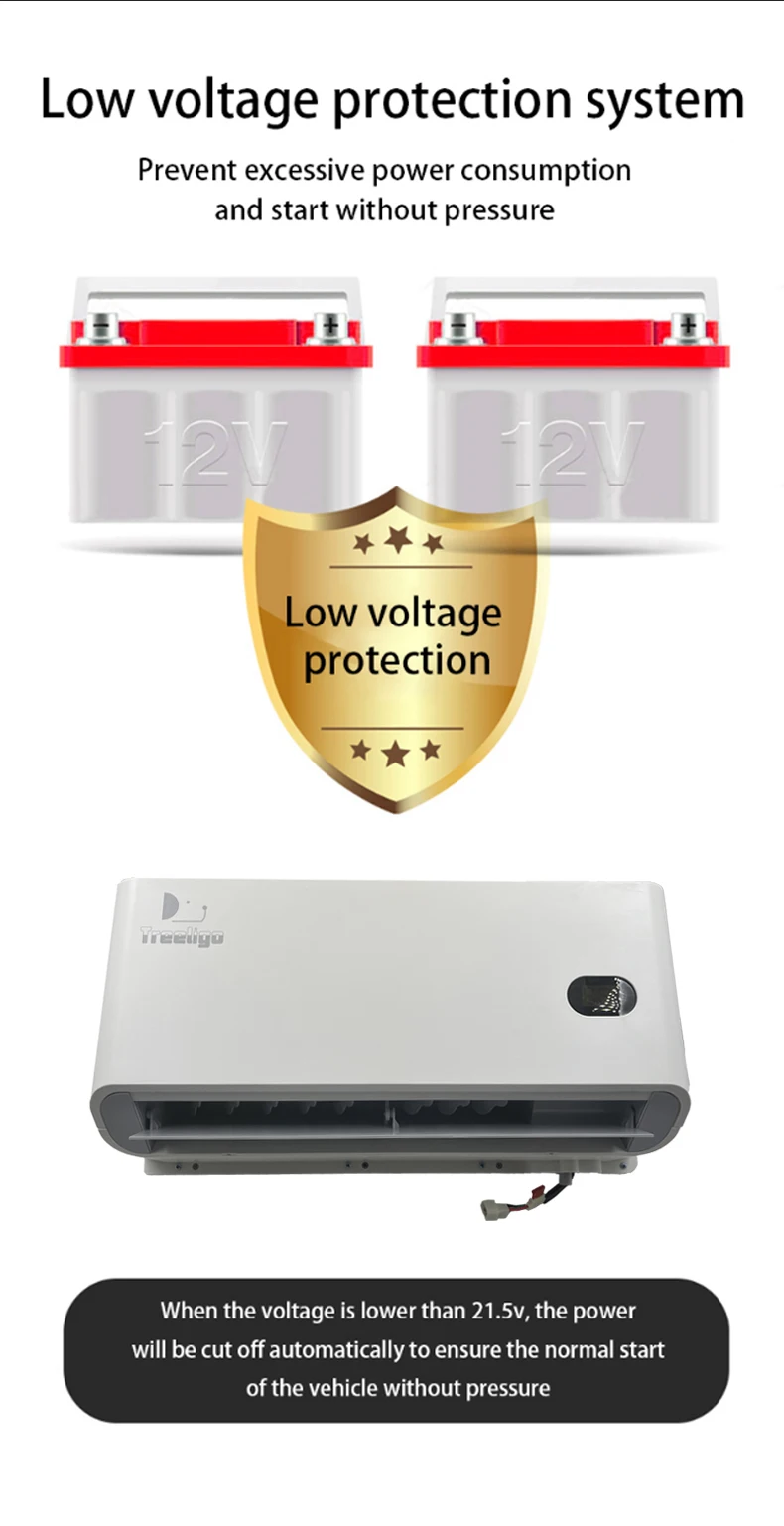 No Noise Silent 12V 24V Electric Battery Operated Car Van Truck Air Conditioner Split Truck Parking Air Conditioner