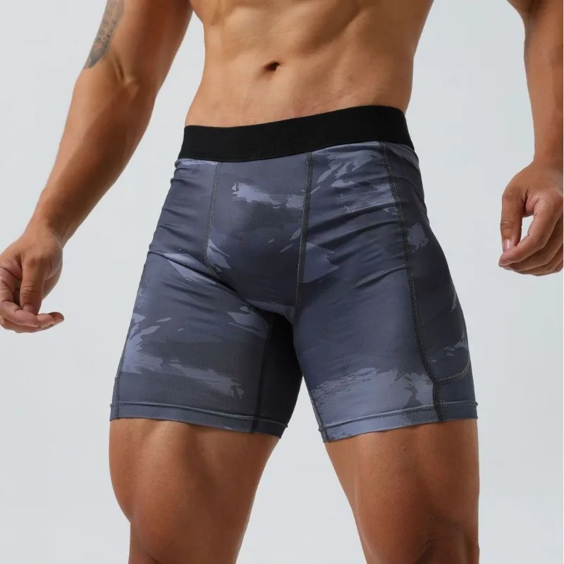 Men's fitness tight shorts quick-drying three-point pants hip lift breathable anti-wear sports running base
