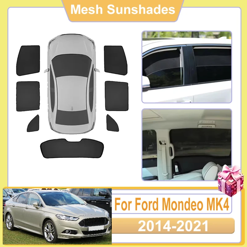 

For Ford Mondeo Accessories Ford Fusion MK4 2014-2021 Car Front Rear Window Screen SunShade Covers light Shield Mesh Sun Baffle