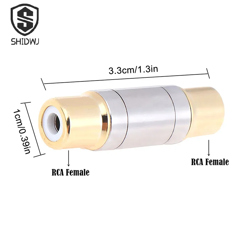 2/1Pcs Dual R/C/A Connectors Audio Female To Female Converter Microphone AV Adapter For Home Amplifier Speaker Cable Extender