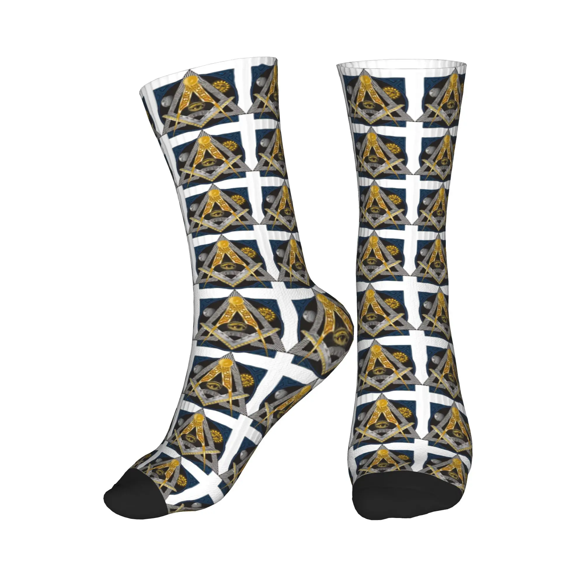 

Masonic Freemason Logo Socks Anti-Slip Stockings Men Warm Soft Running Socks Winter Fashion Pattern Socks