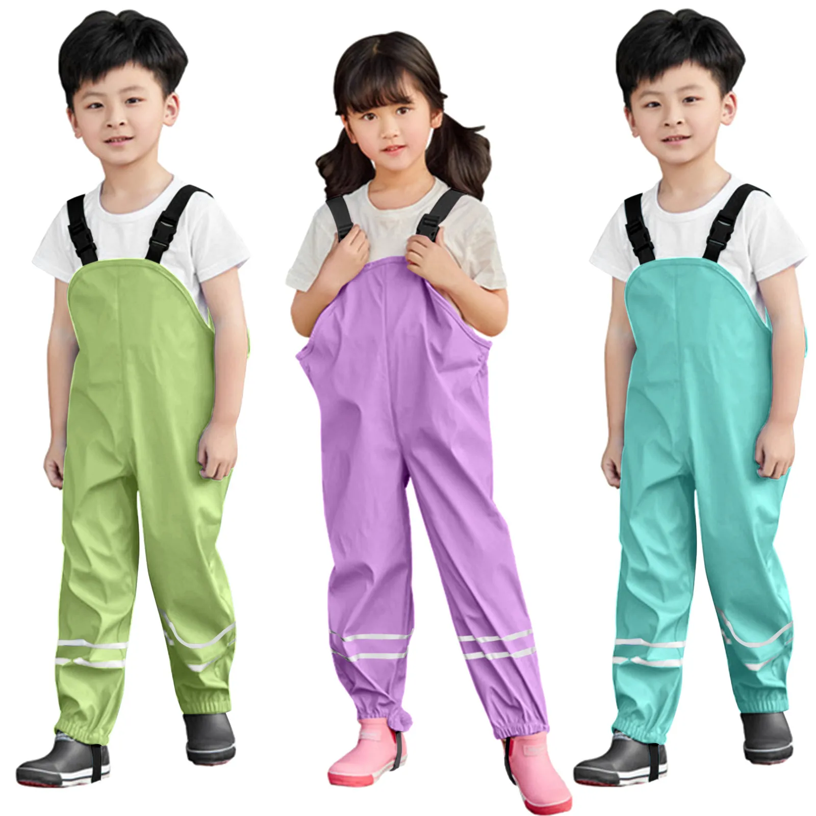 1-8 Y Toddler Kids Boys Girls Rain Dungarees Windproof Waterproof Mud Jumpsuit Clothes Kid Pants Children Overalls Combinaisons