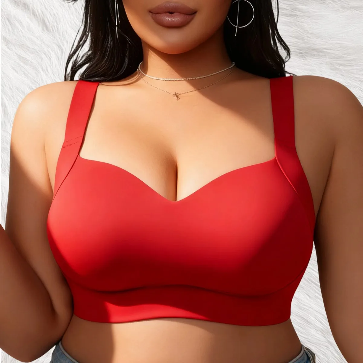 

Женский бесшовный бюстгальтер больших размеров с эффектом лифтинга, предотвращающий провисание, с полным покрытием, для большой груди, черный, пуш-ап