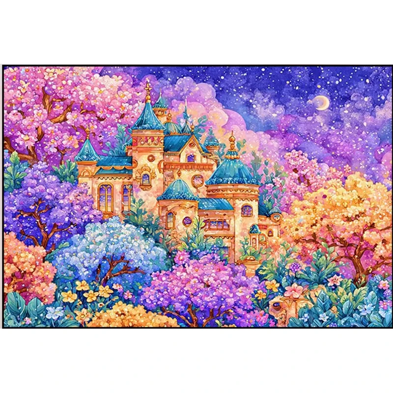 

14CT 9CT набор с принтом замка, вышивка крестиком, набор для рукоделия «сделай сам», поделки с иглами, нитки, 66 цветов