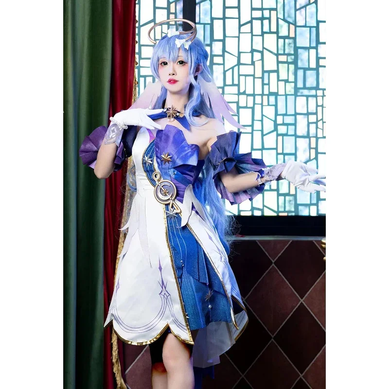 Disfraz de Robin de Anime para mujer, juego Honkai Star Rail AkuraSakura, vestido, peluca, tocado, pendientes, uniforme, fiesta de Carnaval, accesorios