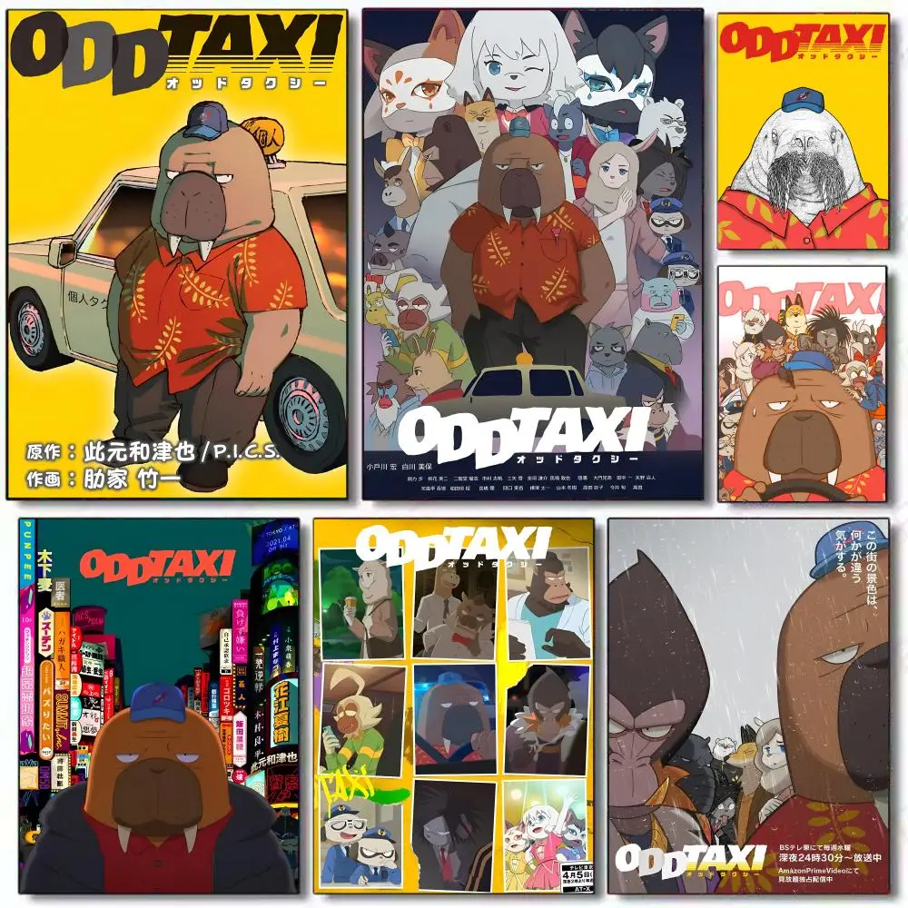 

AnimE O-Odd T-Taxi Poster Sticker Self Adhesive for Office Home Theater Wall Art Corridor Decor Fancy Gifts