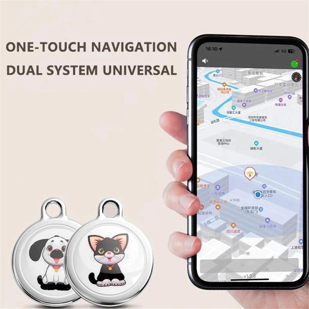 

A06RP GPS-трекер для домашних животных, Bluetooth, умный носимый водонепроницаемый локатор, ошейник для отслеживания в реальном времени, устройство для поиска, кошек