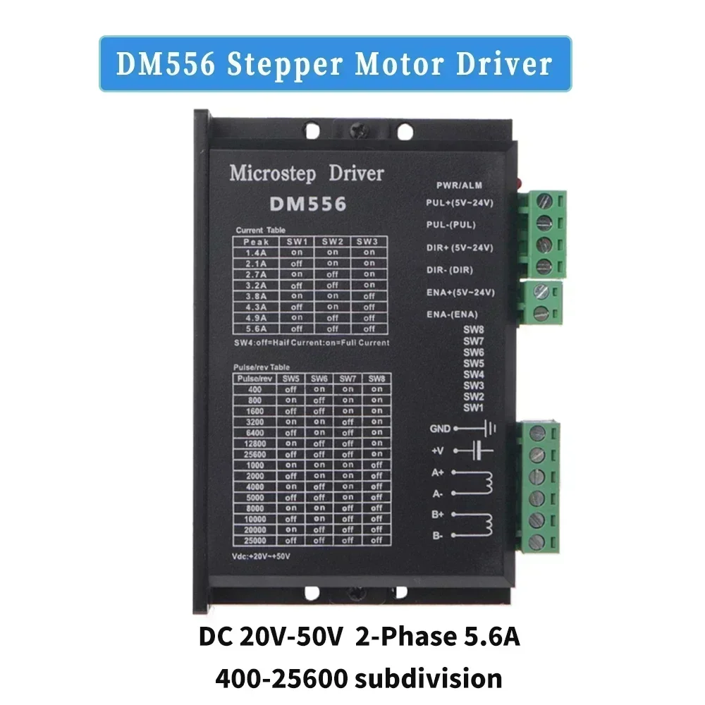 Moteur pas à pas NEMA23 57 mm 1,2-3 Nm couple élevé, kit de pilote biphasé 3A pour imprimante/graveur CNC/graveur 3D - Arbre de 8 mm certifié CE