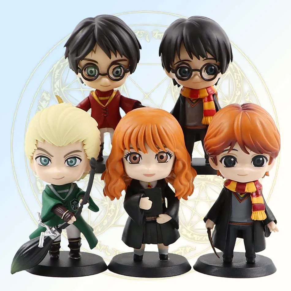 Full Patterns Q Posket Harri Potter Dumbledore Malfoy Ron Hermione Snape Hedwig PVC Vinyl Figure Toys Doll Christmas Gift Toy