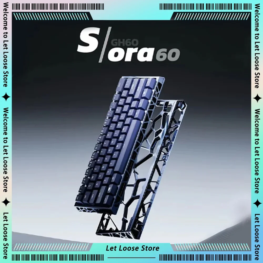 UR Studio Sora 60 Mechanical Keyboard Kit Custom Esports Office Keyboard Kit SGH 60 Aluminum Alloy CNC Shell Hollow Out Keyboard