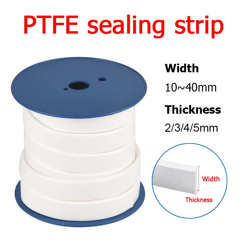 

1Meter 3-40mm PTFE Sealing Strip White Elastic Band Elasticity Sponge Strip Expanded Body Band High Temperature Resistance