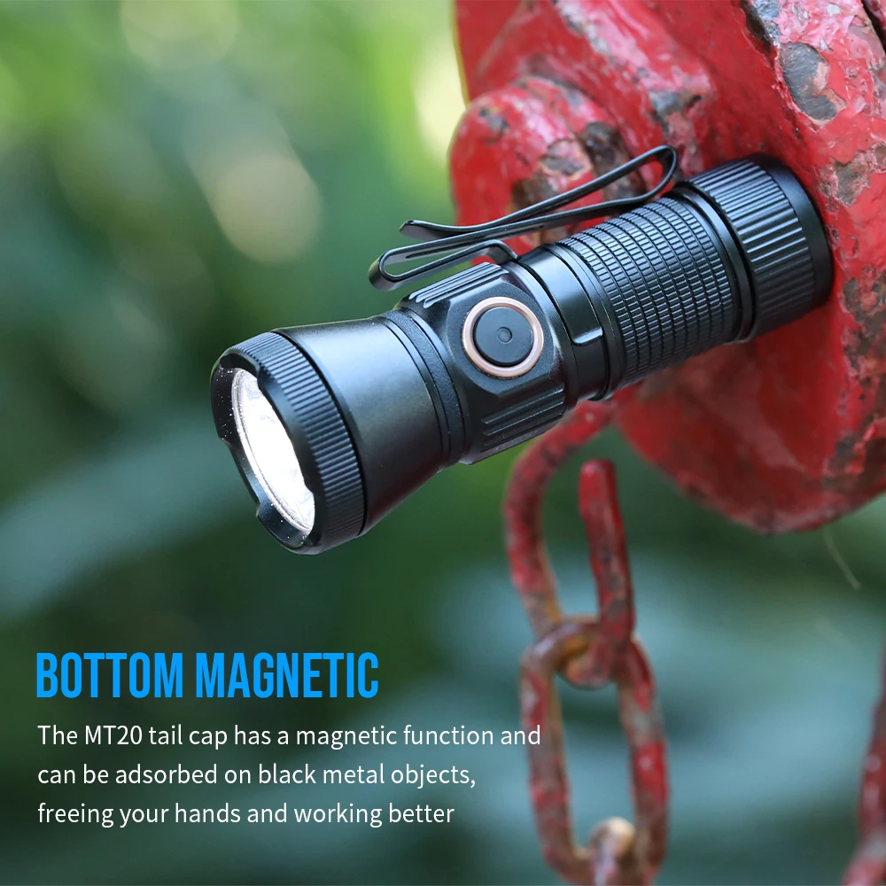 

TrustFire MT20 Rechargeable EDC Flashlight 1050 Lumens Rechargeable flashlight small portable powerful magnetic work light