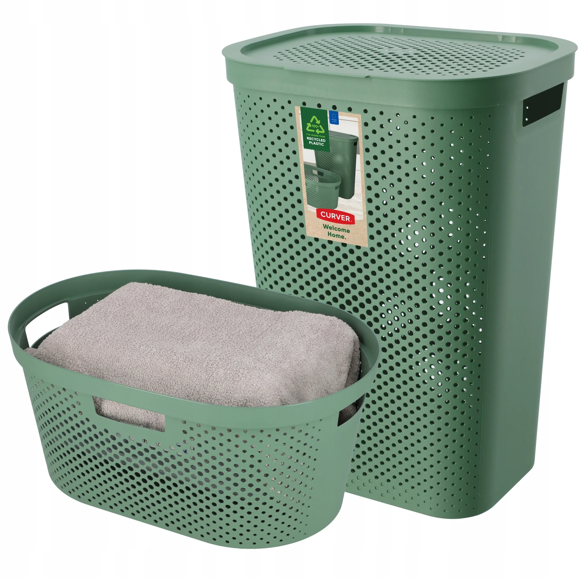 Curver Laundry Basket Underwear 60 + 40L Green