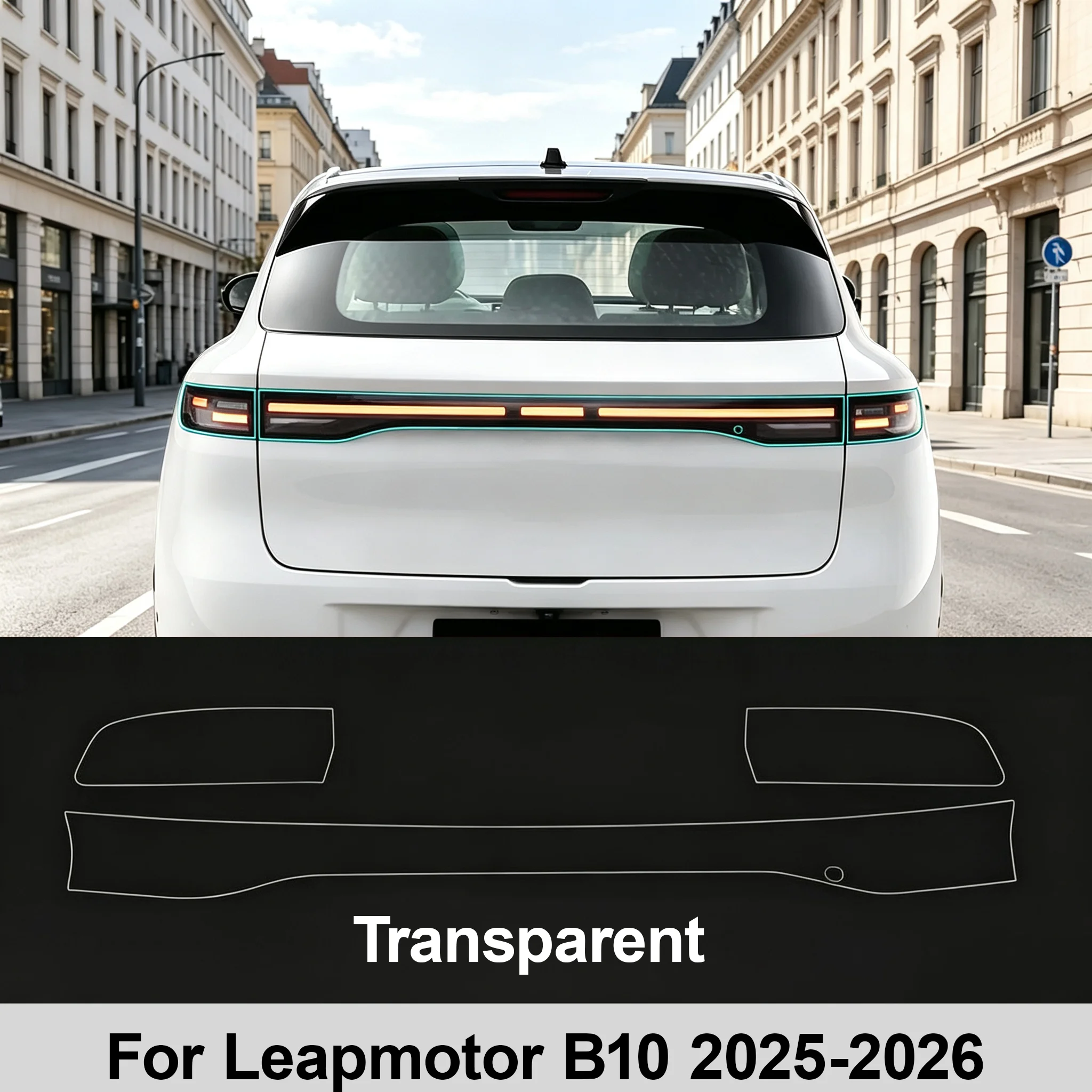 Für Leapmotor B10 2025-2026 Scheinwerfer Rücklicht B-Säule Rückspiegel TPU Schutzfolie PPF Aufkleber Unsichtbare Folie – Detail 2